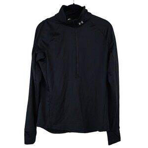 Under Armour Mens 1/4 Zip ColdGear Pullover‎ Black Sweatshirt Size M